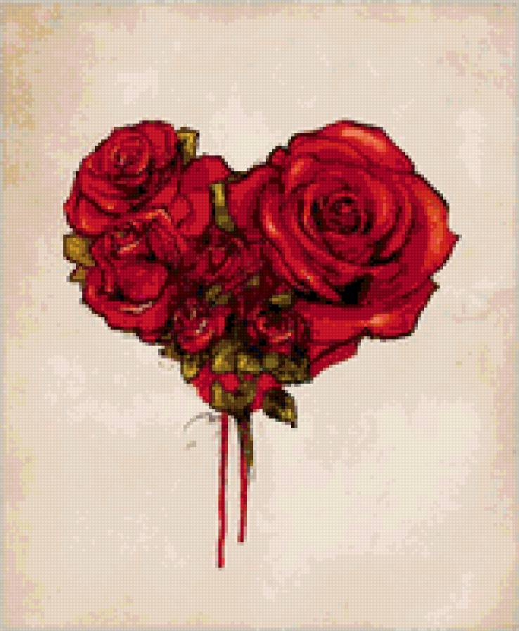 розы в сердце - розы, сердце - предпросмотр