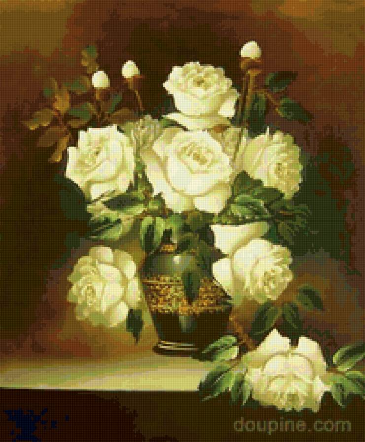 белые розы - цветы, розы, букет - предпросмотр