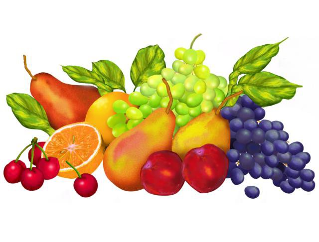 Фрукты - вишни, еда, груши, кухонная тема, виноград, фрукты, апельсин - оригинал