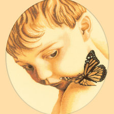 Оригинал схемы вышивки «Мальчик и бабочка» (№96298)