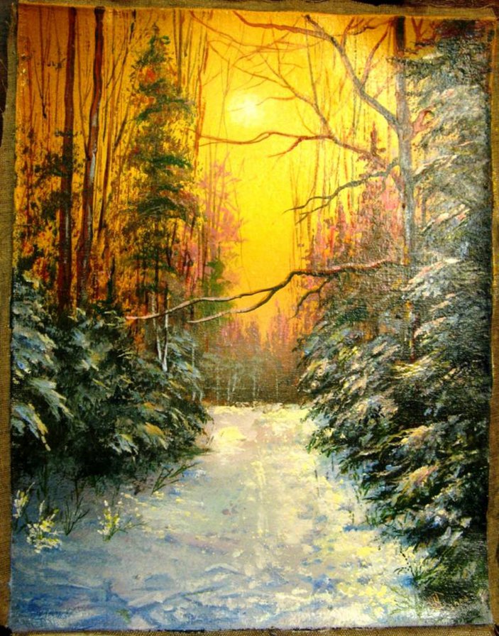 зимняя дорога - зима, лес, дорога - оригинал