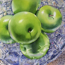 Оригинал схемы вышивки «зелёные яблоки» (№96787)