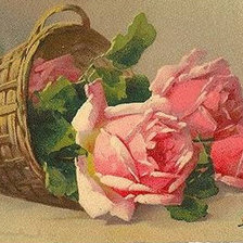 плетеная корзинка с розами