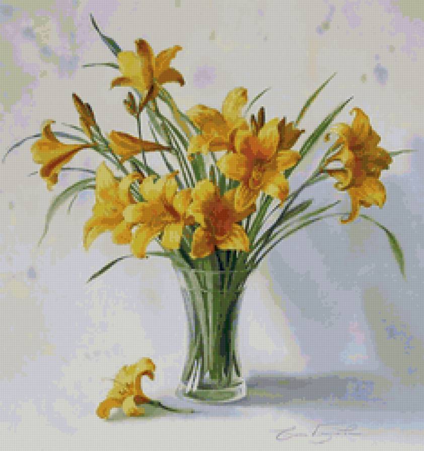 желтые лилейники - цветы, букет - предпросмотр