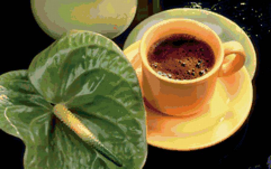 Утро кофейно-цветочное - утро, романтика, цветы, кофе - предпросмотр