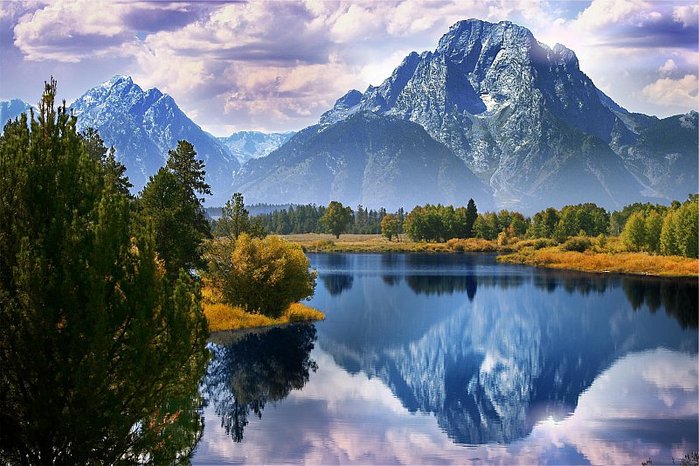 Горное озеро - озеро, вода, природа, горы, пейзаж, осень - оригинал