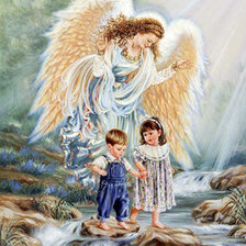 Оригинал схемы вышивки «Ангел-хранитель» (№100151)