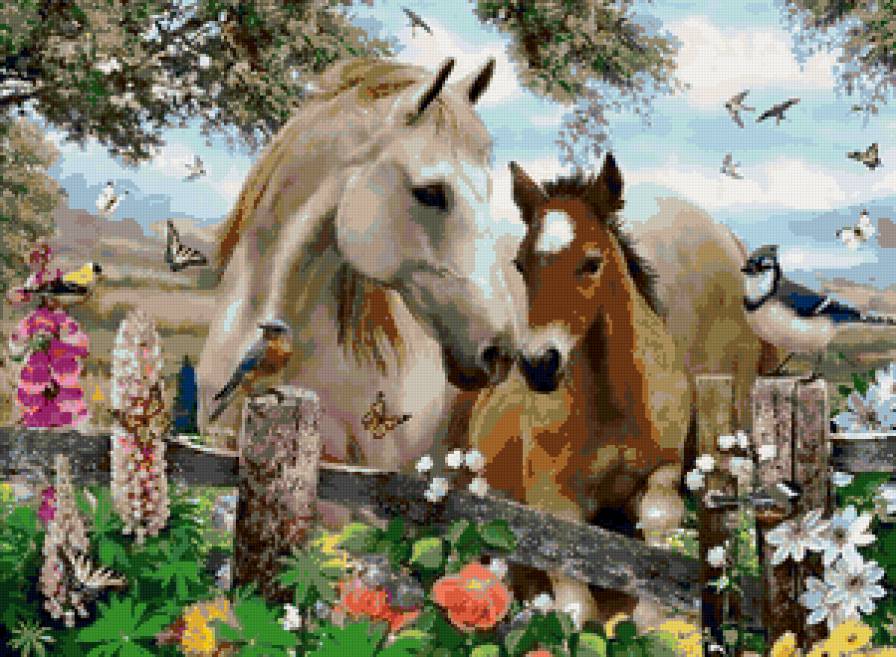 №100494 - природа, животные, лошадь, картина, искусство, живопись - предпросмотр