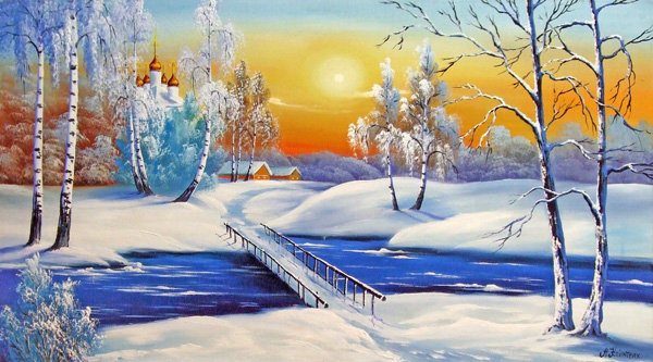 Зимний пейзаж - снег, пейзаж, зима - оригинал