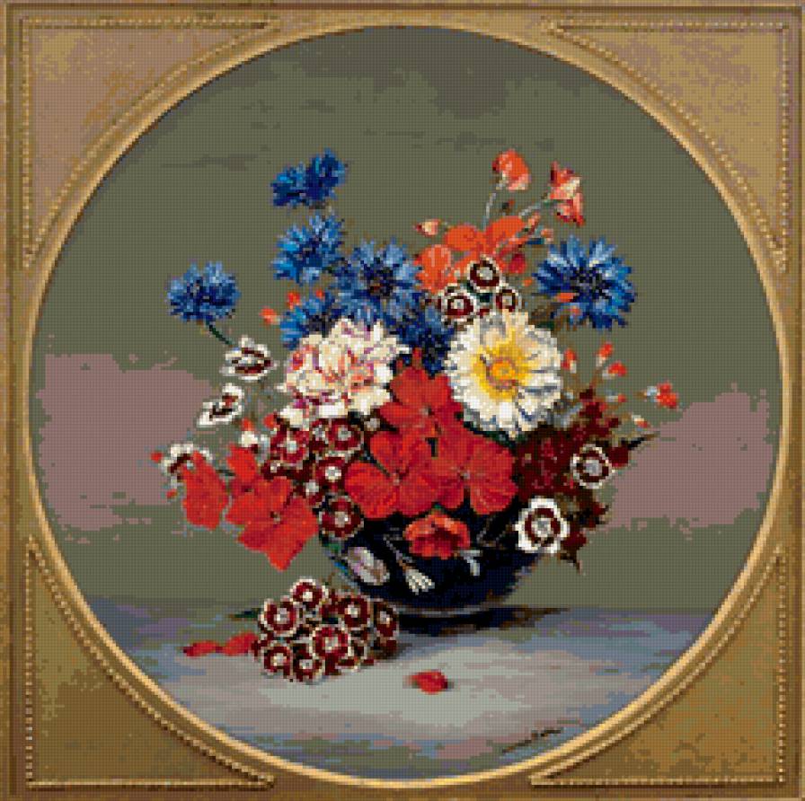 Букет - букет, цветы, ваза, живопись - предпросмотр