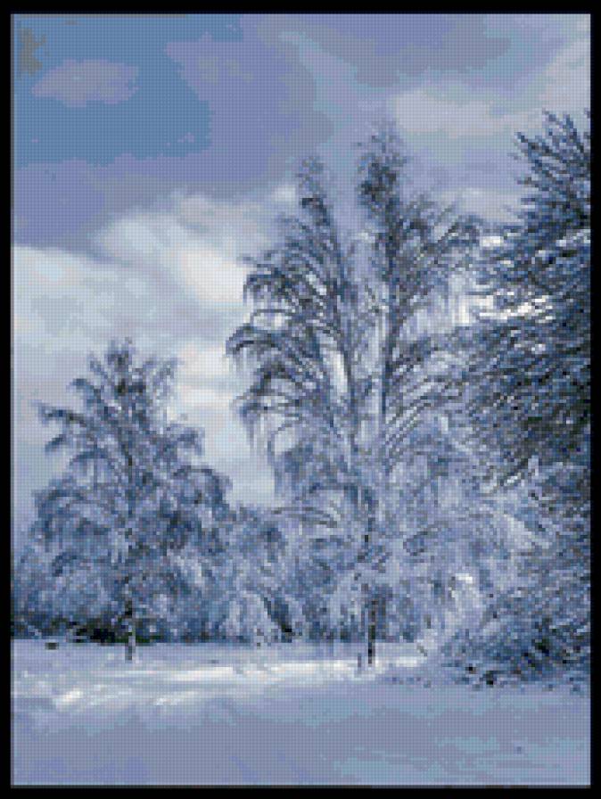 зимний лес - пейзаж, зима, снег, лес - предпросмотр