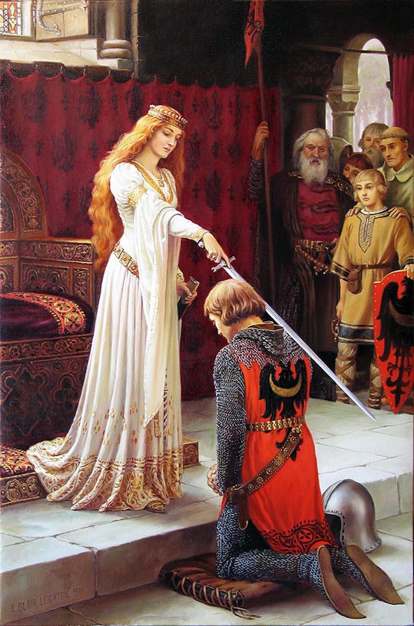Посвящение в рыцари - девушка, принцесса, рыцарь - оригинал