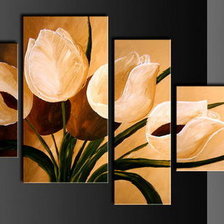 Триптих Тюльпаны Белые