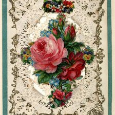 Схема вышивки «Салфетка с розами»
