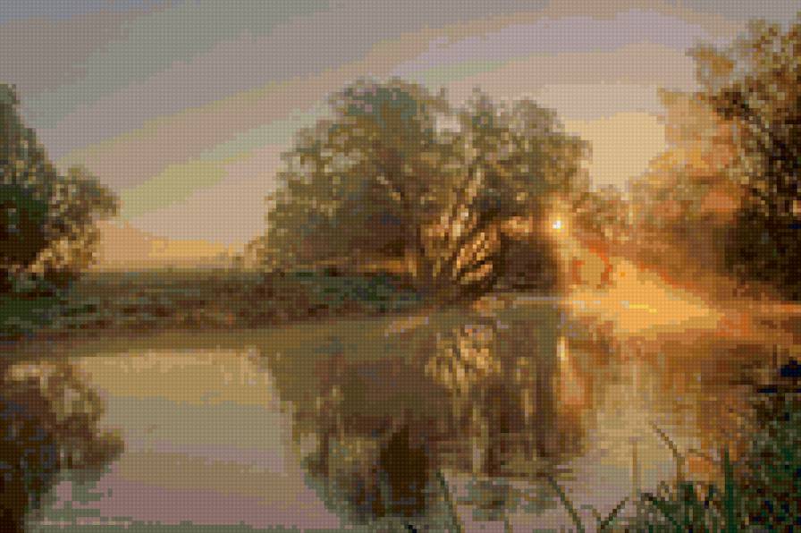 Утро на реке - река, природа, утро, солнце - предпросмотр