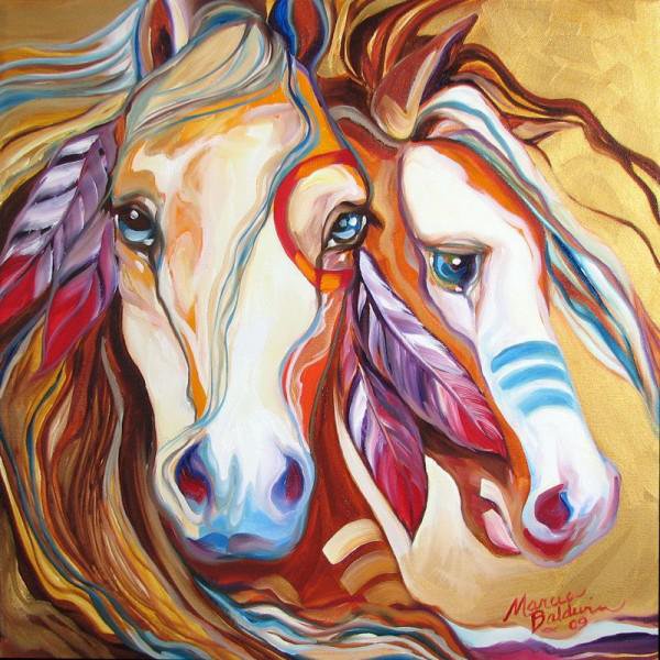 Индейские кони - краски, лошадь, животные, кони - оригинал