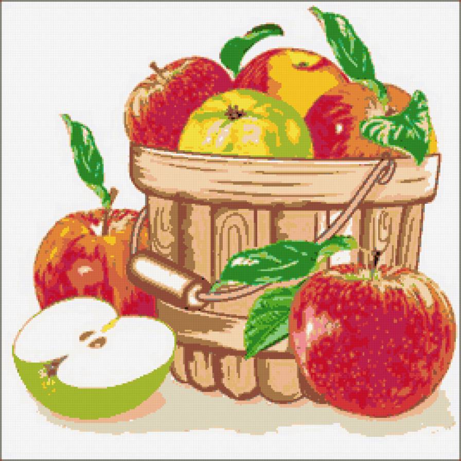 Яблоки - плоды, яблоко, корзина, яблочки, яблоки, урожай, фрукты - предпросмотр