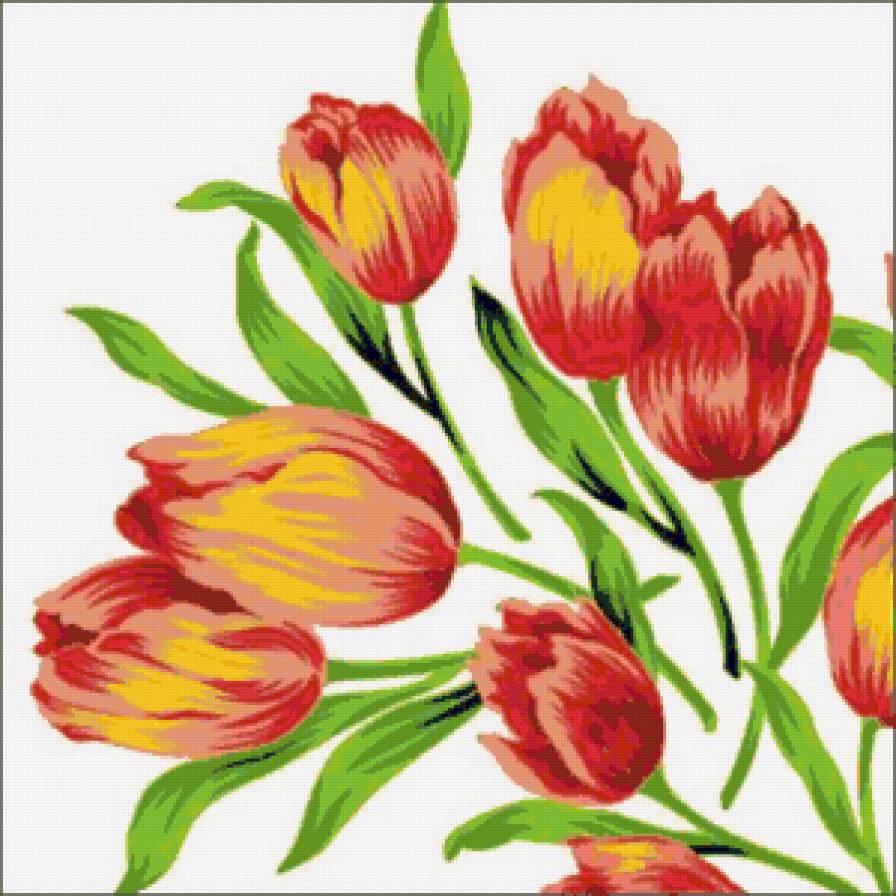 Тюльпаны - тюльпаны, весенние цветы, цветы, букет, тюльпан, весна, подушка - предпросмотр