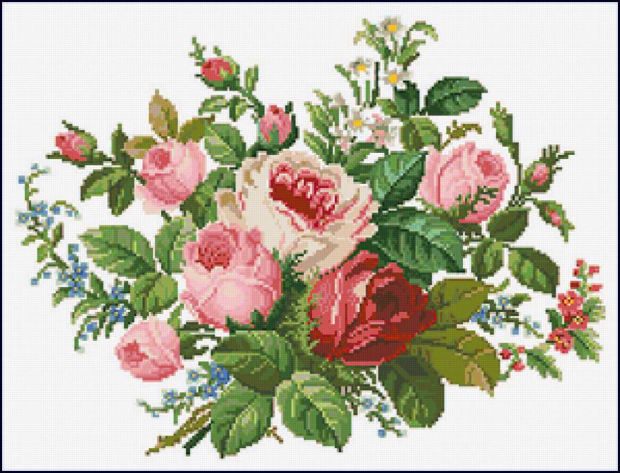 №104829 - букет, ваза, цветы, розы - предпросмотр