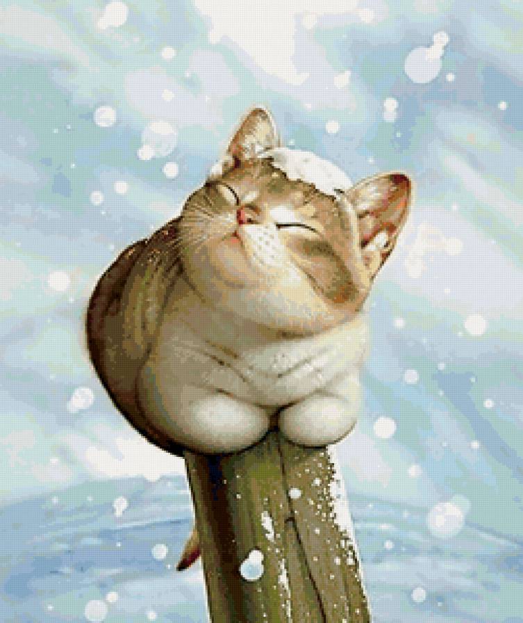 котенок под снегом - коты - предпросмотр