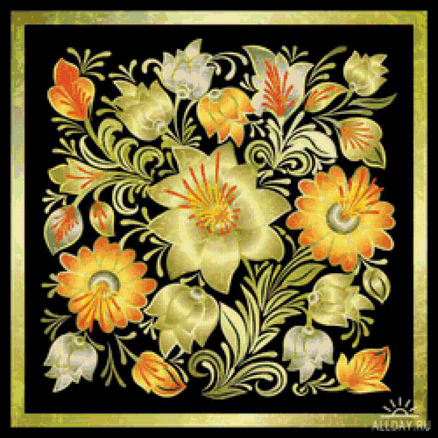 Подушка"Цветы" - подушка, живопись, цветы - предпросмотр