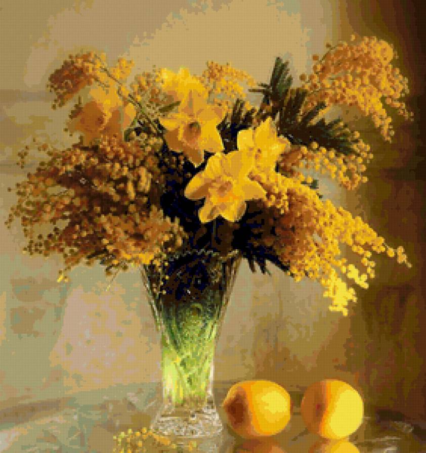 Солнечное настроение - натюрморт, букет, цветы в вазе - предпросмотр