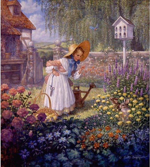 №106193 - девушка, сад, цветы - оригинал