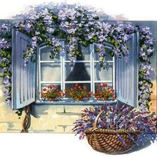 Схема вышивки «Цветы  на окне 2»