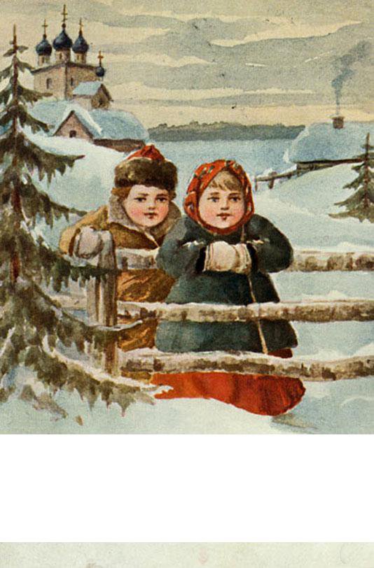 Дети зимой - дети, зима, рождество. - оригинал