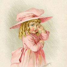 Оригинал схемы вышивки «Девочка в розовом» (№106871)