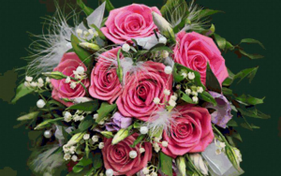 Очень красивый букет цветов) - flowers, розы, цветы, букет цветов - предпросмотр