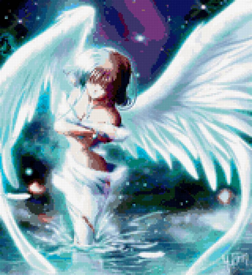Ангел Аниме - ангел, девушка, аниме, крылья - предпросмотр