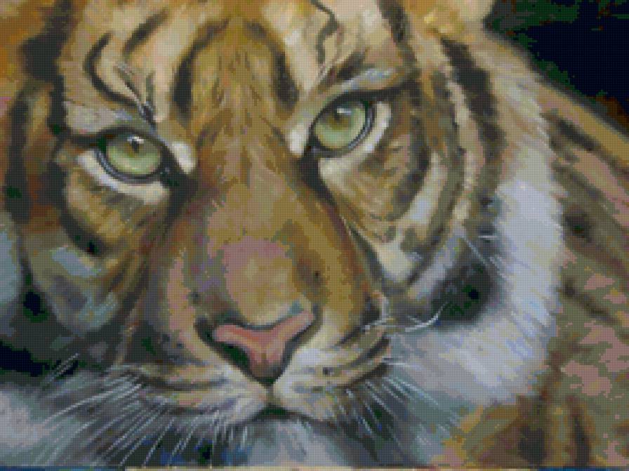 тигровый взгляд - тигр, хищник, кошка, животные, глаза, взгляд - предпросмотр