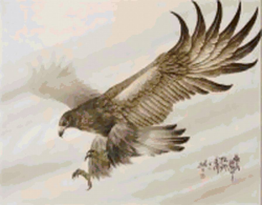 орёл - китайская живопись, орел, птица - предпросмотр