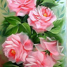 Оригинал схемы вышивки «розовые пионы» (№108534)