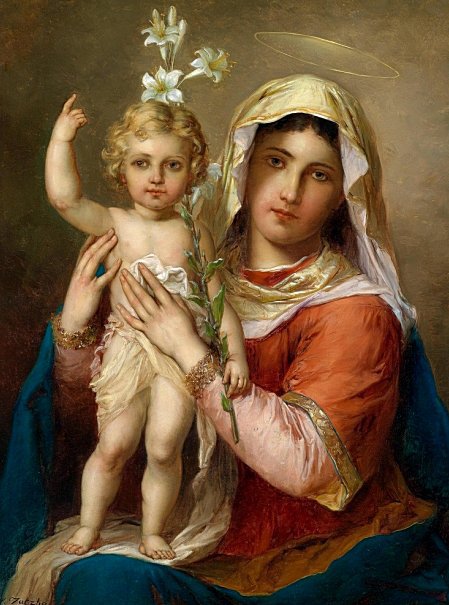 Мадонна с младенцем 2 - ребенок, религия, картина, девушка - оригинал