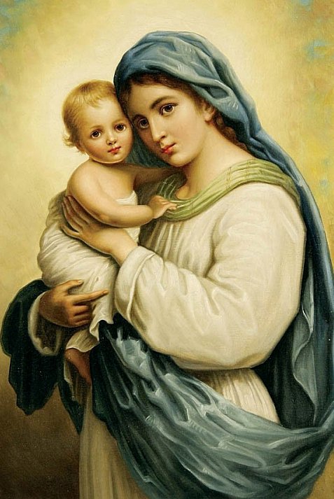 Мадонна с младенцем - ребенок, девушка, картина, религия - оригинал