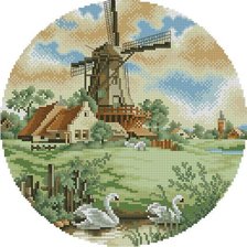 Оригинал схемы вышивки «пейзажи Голандии» (№109008)