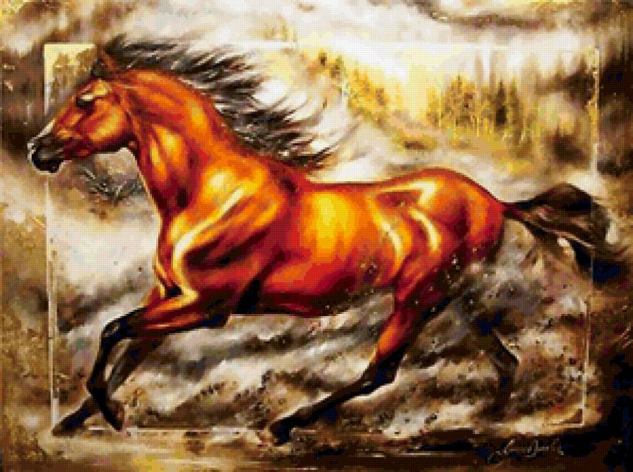 огненная лошадь - животные, природа, лошадь - предпросмотр