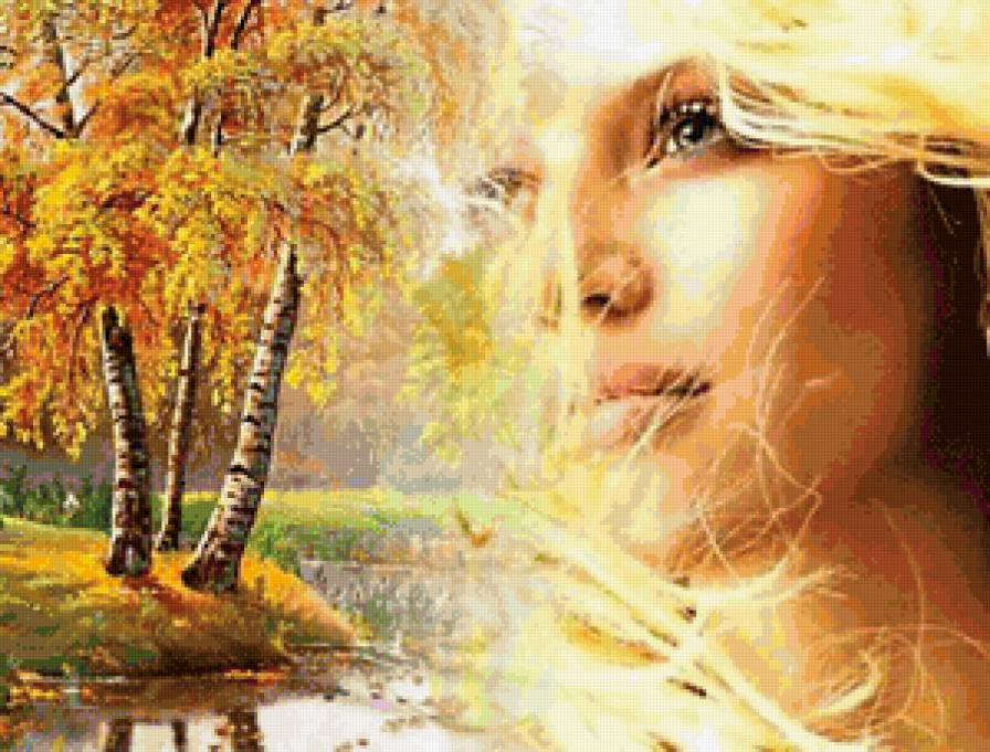 Осенние миражи - осень, красота, девушка, мираж, природа, картина - предпросмотр