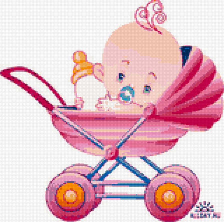 Младенец в коляске - малыш, коляска, на рождение, младенец, дгтям, детская - предпросмотр
