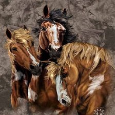 Схема вышивки «кони»