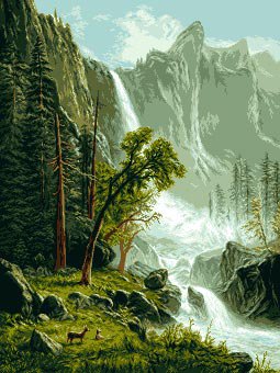Водопад - природа, вода, горы, река, лес, пейзаж - оригинал