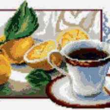 Оригинал схемы вышивки «Кофе и лимоны» (№113617)
