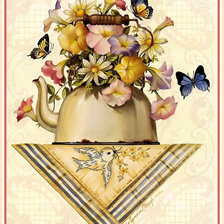 Оригинал схемы вышивки «букет в чайнике» (№113659)