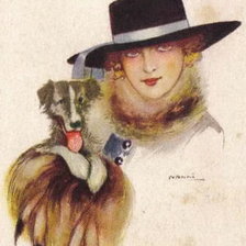 Оригинал схемы вышивки «Дама с собачкой» (№113894)
