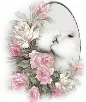 поцелуй - пара, влюбленные, цветы, розы - оригинал