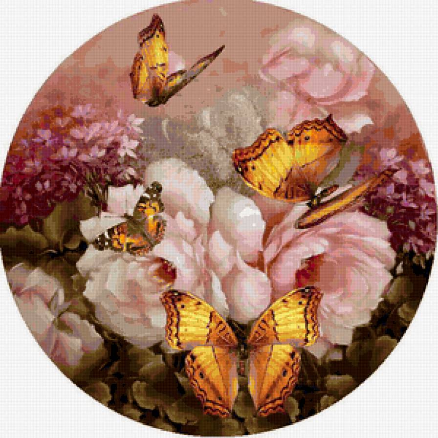 цветы и бабочки - цветы, бабочки - предпросмотр