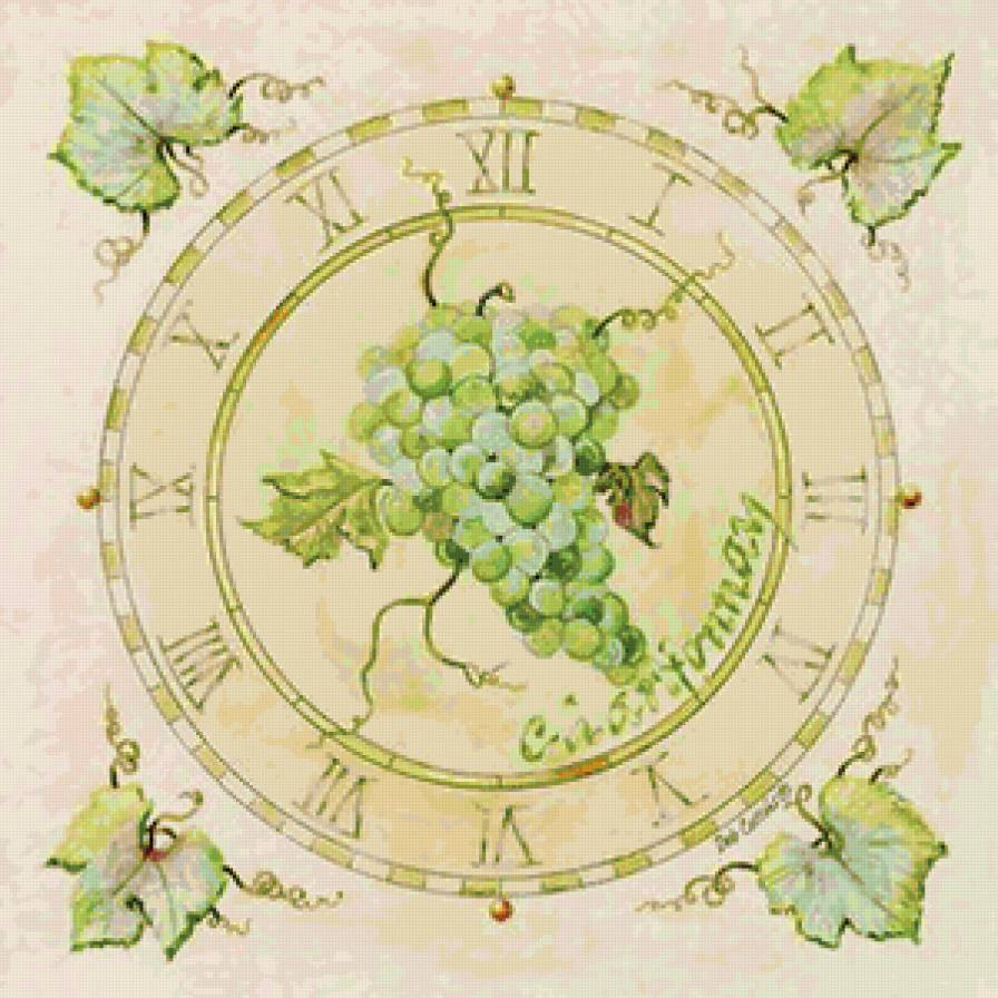 часы - часы, интерьер, виноград - предпросмотр