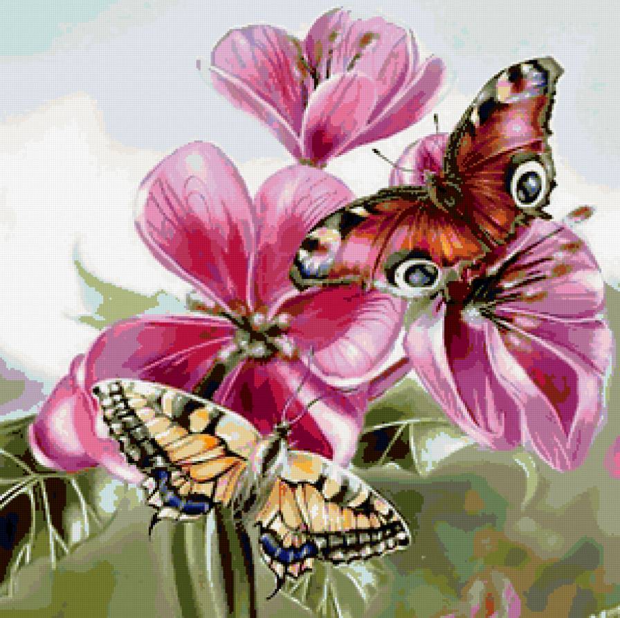 Бабочки - бабочки, цветы - предпросмотр